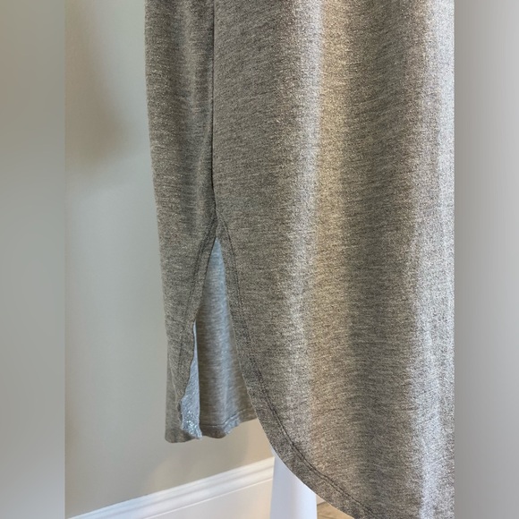 Silver Mid-length Open Front Sweater with Belt - Picture 7 of 10